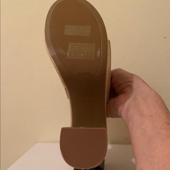 BAMBOO Cream Platform Sandals with Chunky Heel - Picture 5 of 6